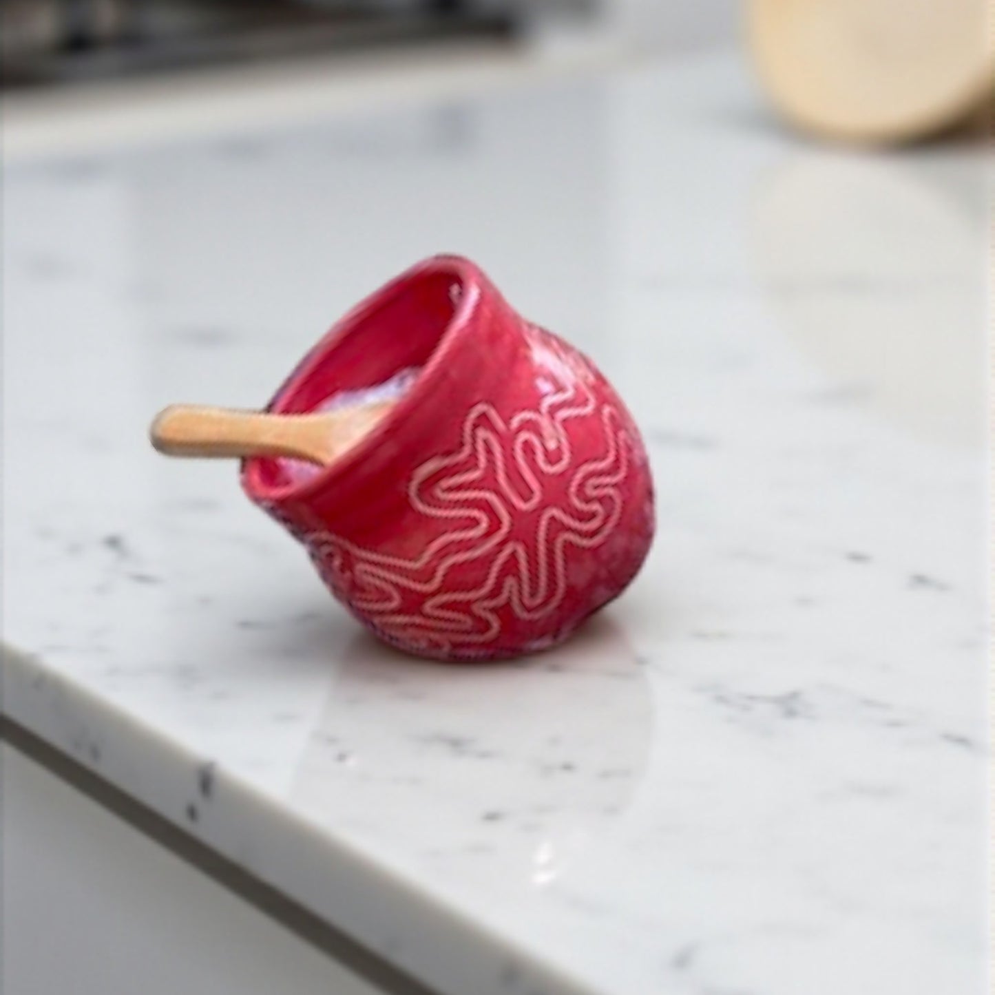 Handmade Ceramic Salt Cellars with Spoon