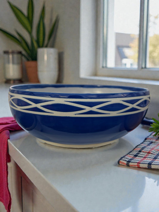 Coastal Lattice Serving Bowl