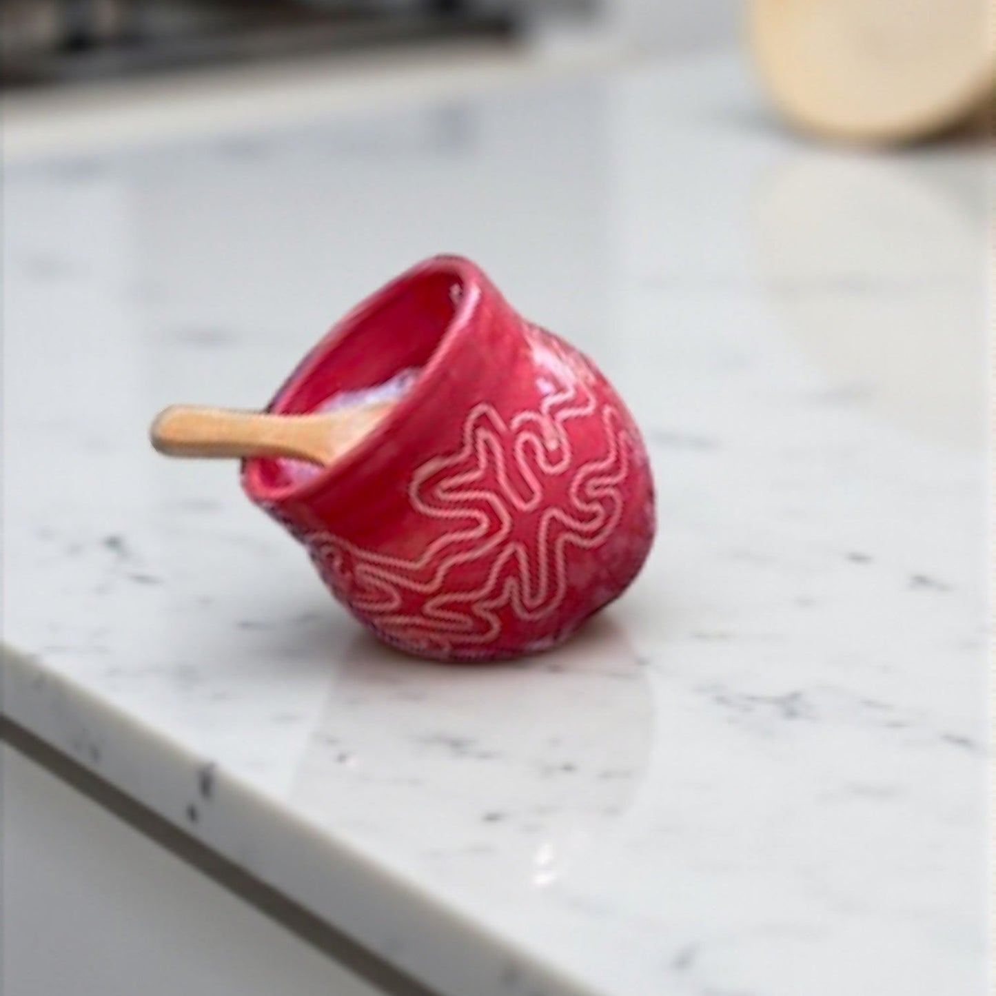 Handmade Ceramic Salt Cellars with Spoon