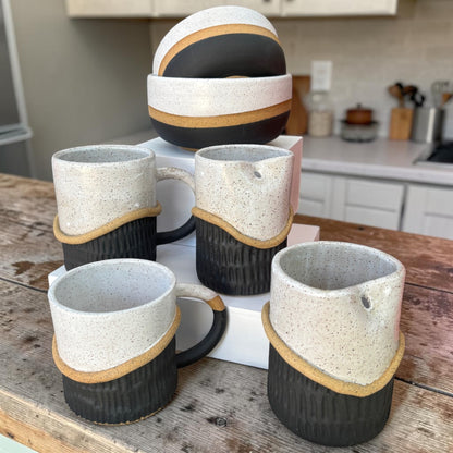 Black & White Carved Mugs & Tumblers