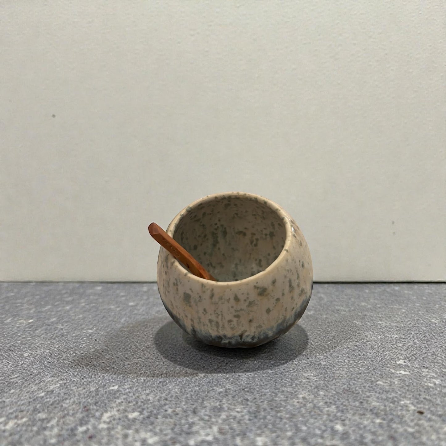 Handmade Ceramic Salt Cellars with Spoon