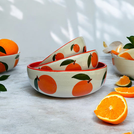 Orange nesting bowls