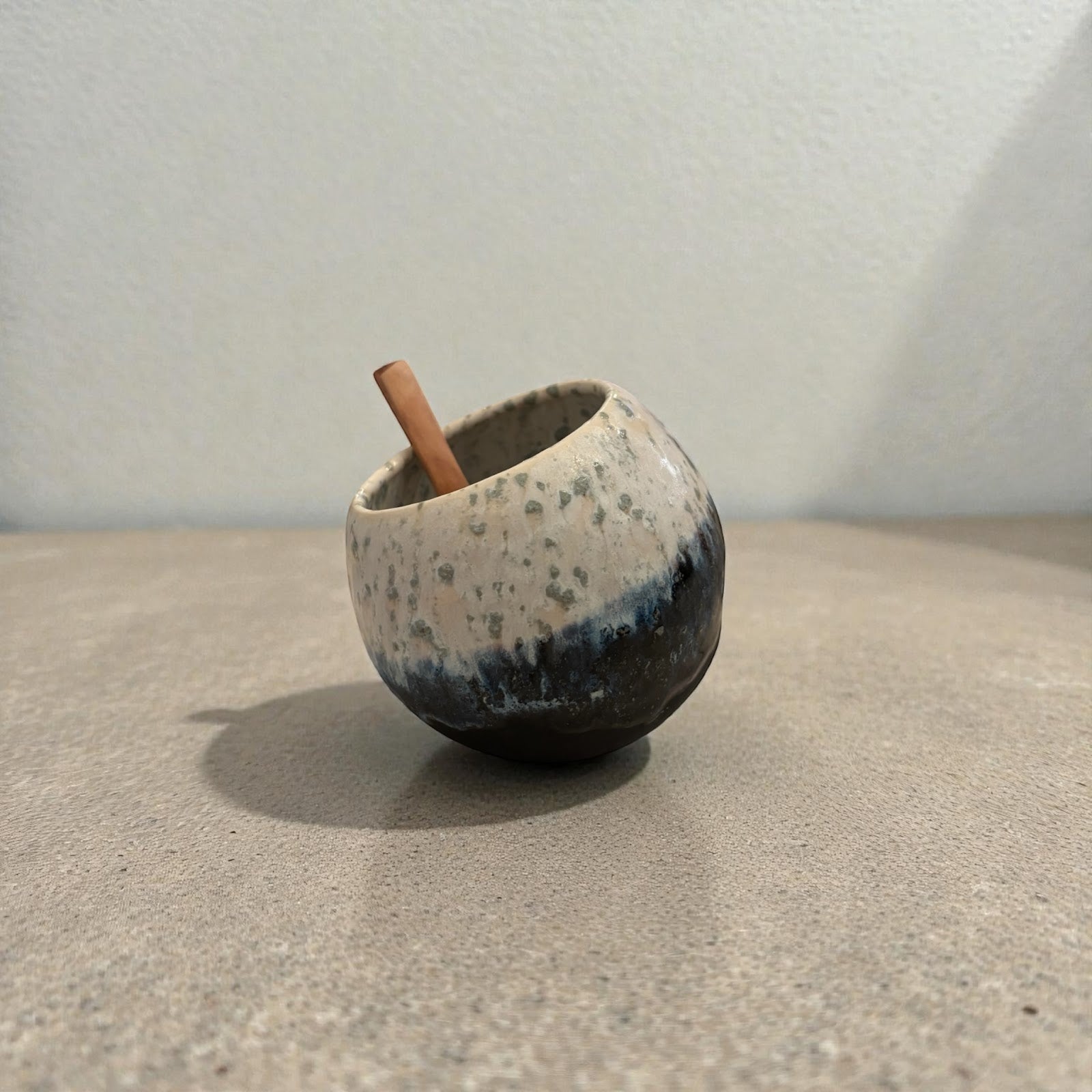 Handmade Ceramic Salt Cellars with Spoon