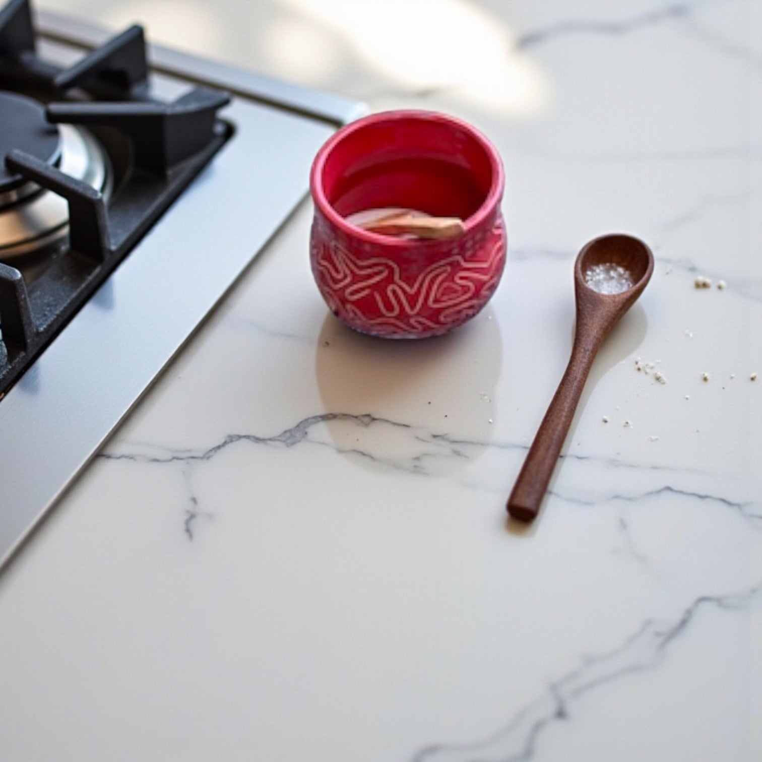 Handmade Ceramic Salt Cellars with Spoon