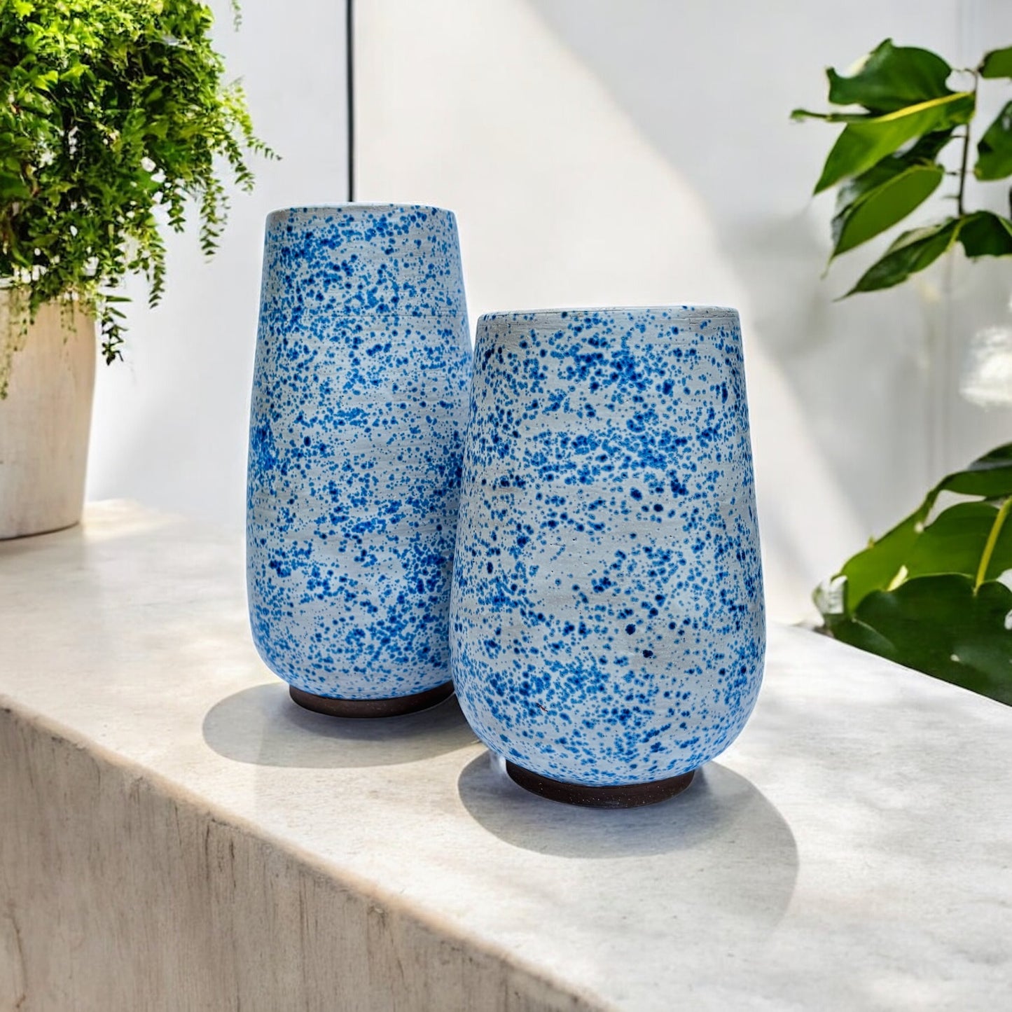 Blue Speckled Vase