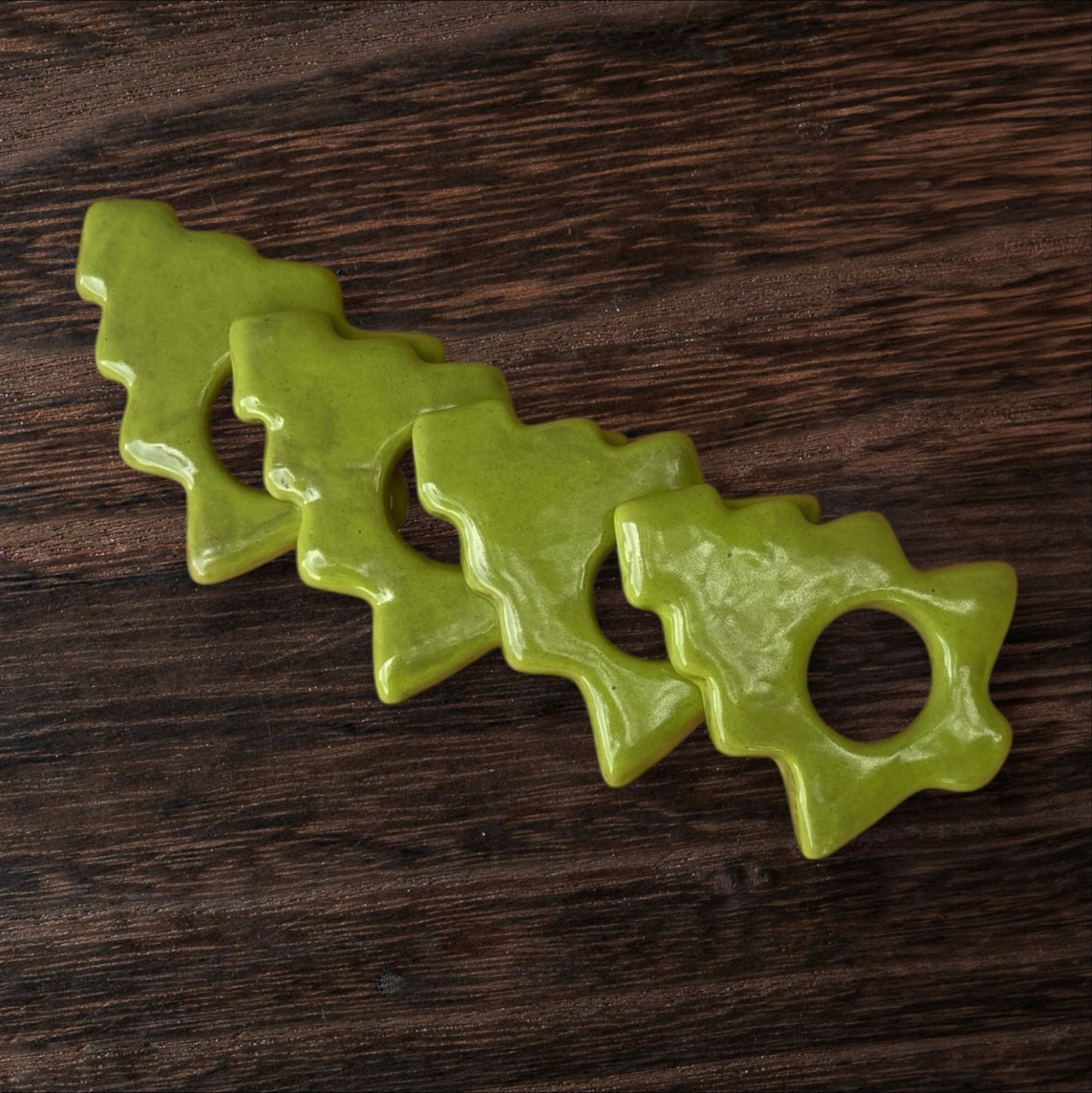 Christmas tree napkin rings