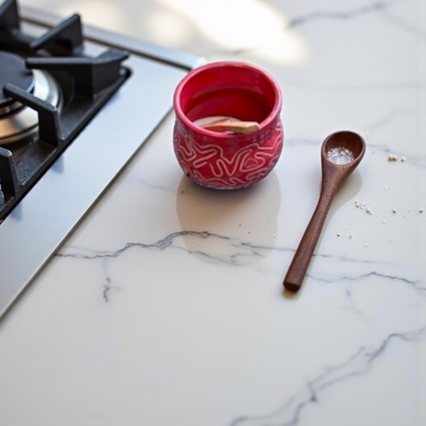 Handmade Ceramic Salt Cellars with Spoon